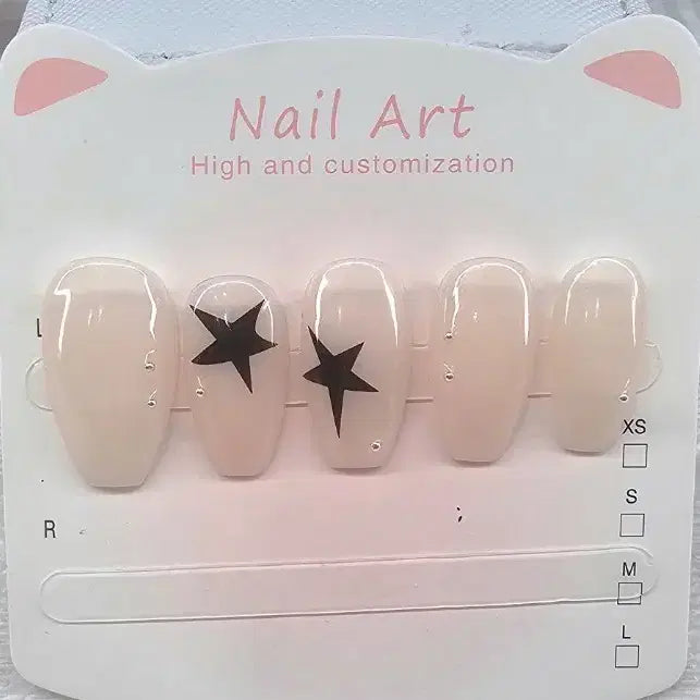 [BUNJANG] Nude Star Point Handmade Nail Tips / 누드 별포인트알 수제네일팁 제작