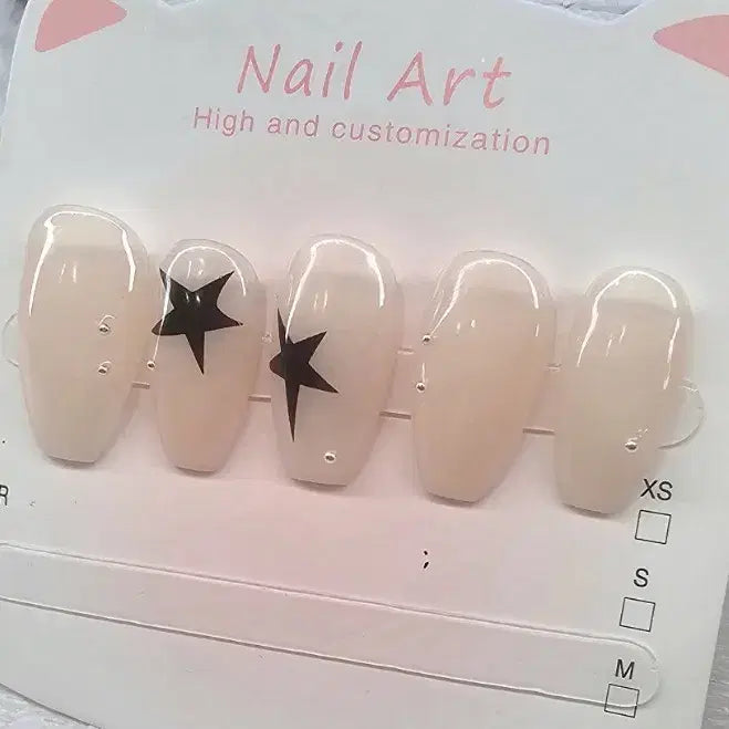 [BUNJANG] Nude Star Point Handmade Nail Tips / 누드 별포인트알 수제네일팁 제작