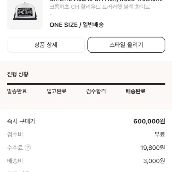 [BUNJANG] Chrome Hearts Hollywood Trucker Hat Black White / 크롬하츠 CH 할리우드 트러커햇 블랙 화이트