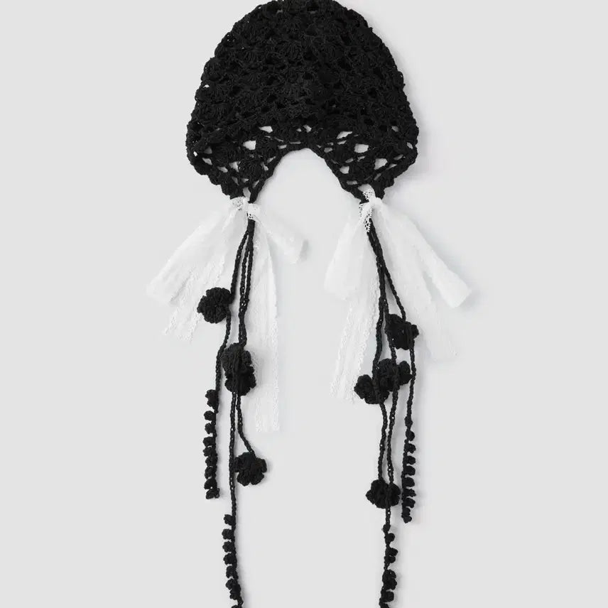 [BUNJANG] Knit Beanie with Lace / 니트 뜨개 모자 비니 레이모자