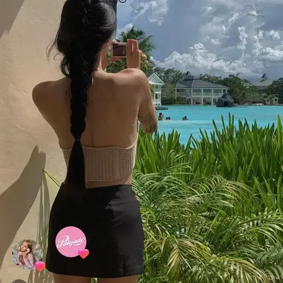 [BUNJANG] Pale Jade Halterneck Top / Black / 페일제이드 홀터넥 탑 / 블랙