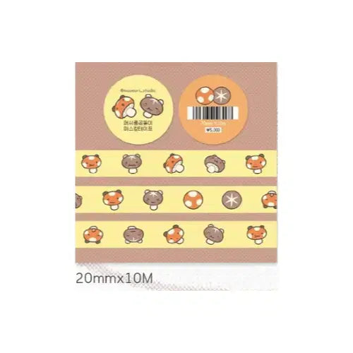 [BUNJANG] Mosori Studio Mushroom Bear Washi Tape / 모서리스튜디오 머쉬룸곰돌이 마테