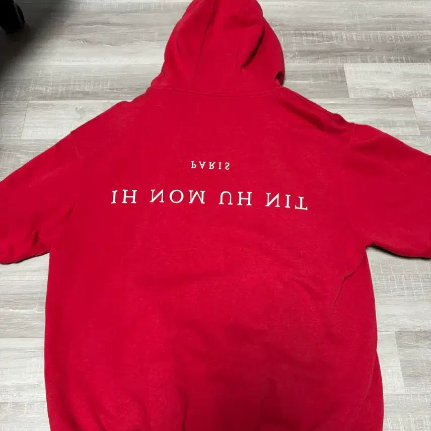 [BUNJANG] I.N.O.M.E.N.U.T Red Hooded T-shirt / 이놈어닛 후드티