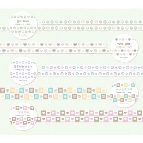 [BUNJANG] Magos 7mm Washi Tape Set / 마고즈 7mm마테 5종
