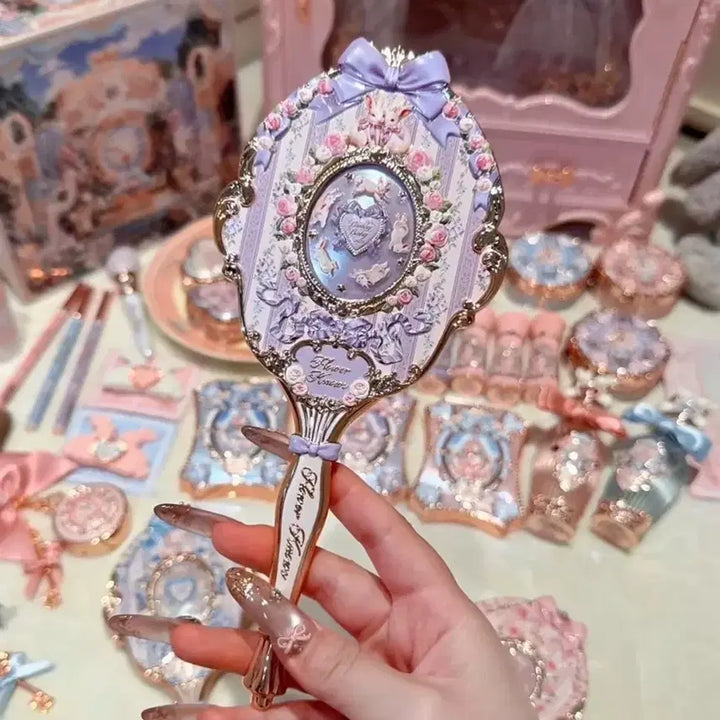 [BUNJANG] Flower Knows Bunny Garden Mirror / (새상품 현물)퍼플 플라워노즈 버니가든 거울 손거울