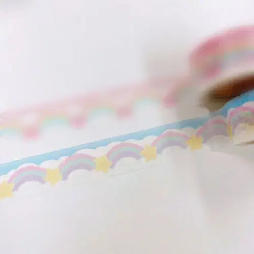 [BUNJANG] RaYeon Fancy Rainbow Cloud (Blue) Washi Tape / 라연팬시 무지개 구름(블루) 마테