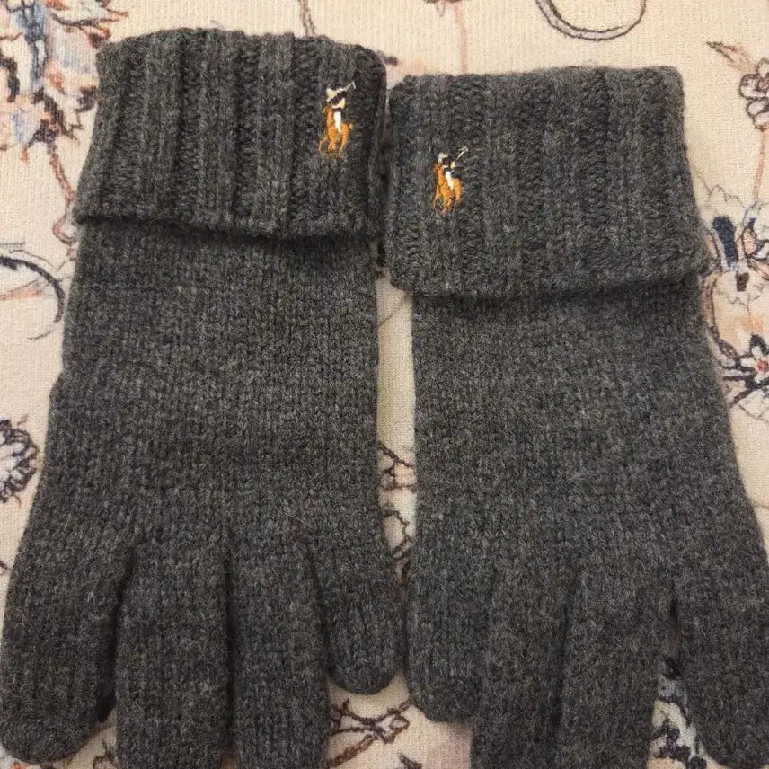 [BUNJANG] Polo Ralph Lauren Merino Wool Gloves Dark Gray / 폴로 랄프로렌 메리노울100% 장갑 다크그레이