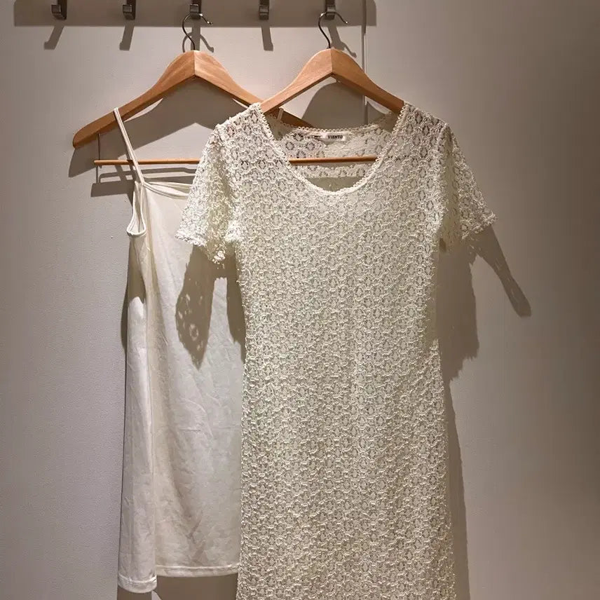 [BUNJANG] Japanese White Lace Midi Dress / 일본 현지 구매 원피스