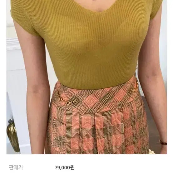 [BUNJANG] Midnight Showroom Fiana V-Neck Knit Top / 미드나잇쇼룸 피아나 브이넥 캡소매 니트 M