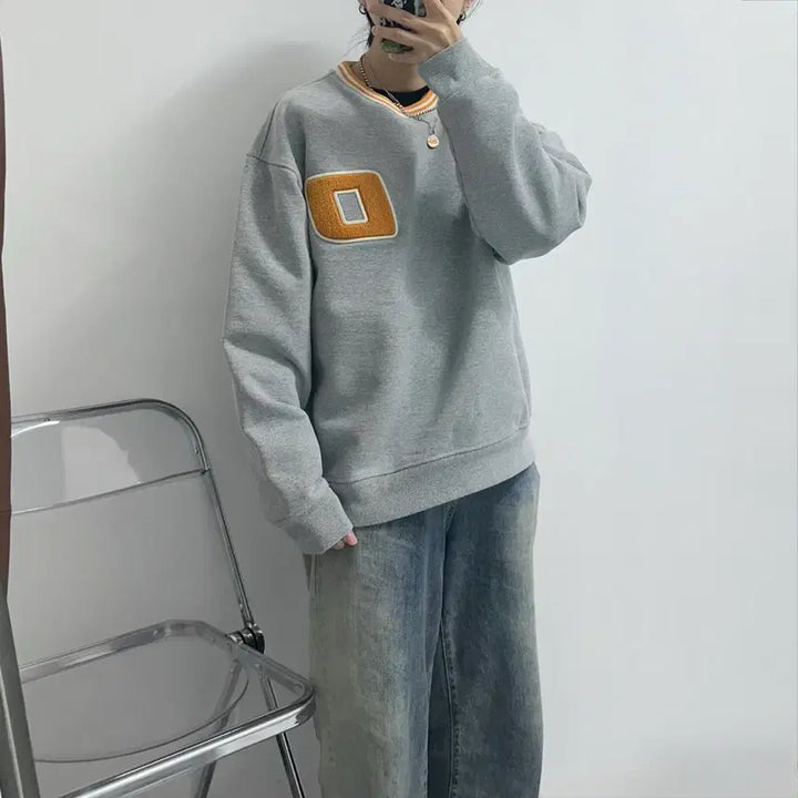 [BUNJANG] Dickies D Logo Heavy Sweatshirt Gray / 디키즈 D로고 헤비 맨투맨 그레이