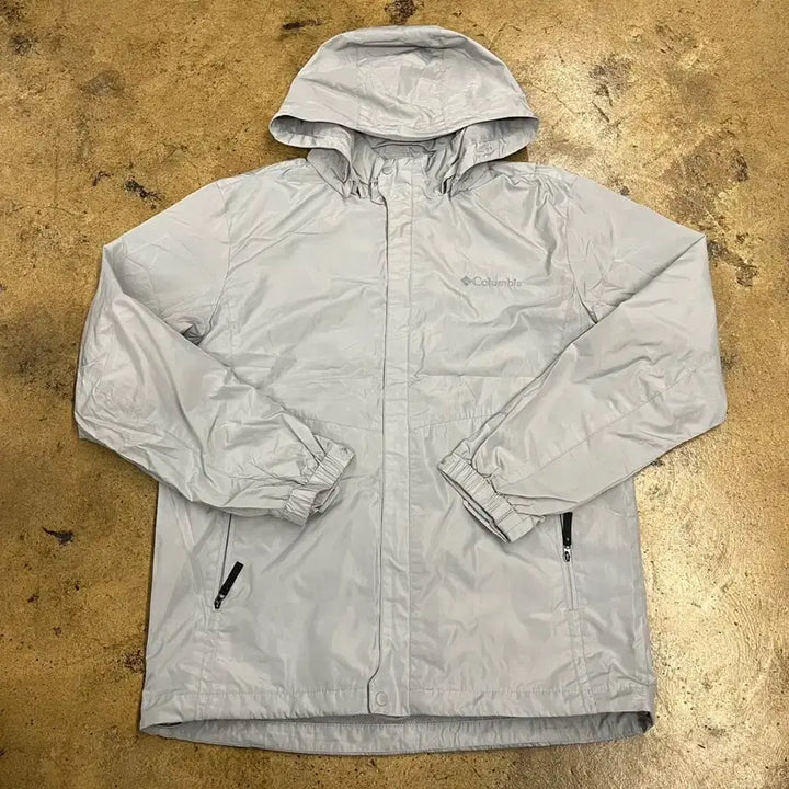 [BUNJANG] Columbia Hooded Windbreaker Jacket Light Gray / [정품/L] 컬럼비아 후드 바람막이 자켓 라이트그레이