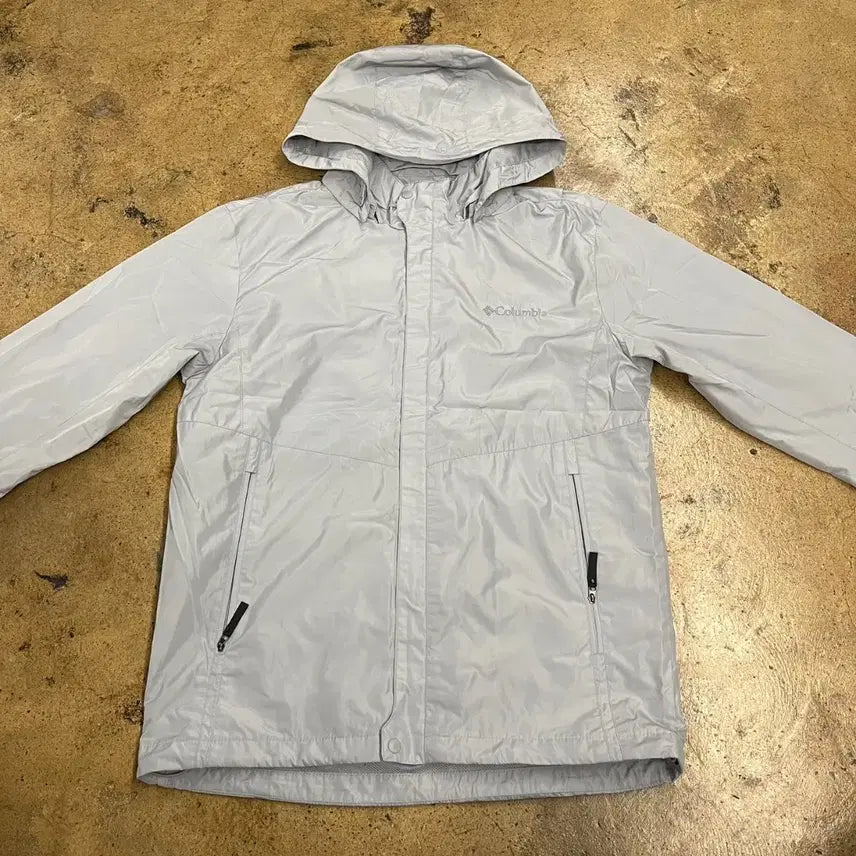 [BUNJANG] Columbia Hooded Windbreaker Jacket Light Gray / [정품/L] 컬럼비아 후드 바람막이 자켓 라이트그레이