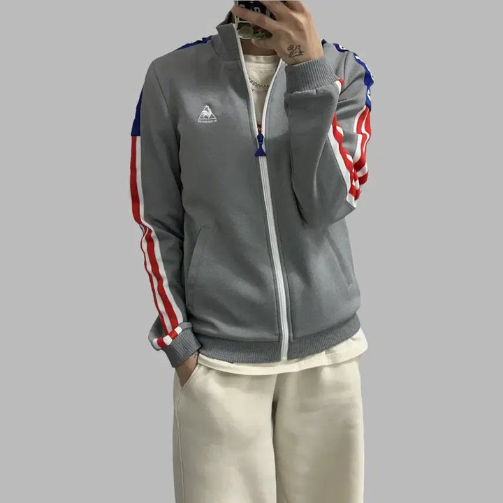 [BUNJANG] Le Coq Sportif Sunday Side Logo Jersey Track Top Jacket / 르꼬끄 선데이 사이드로고 져지 트랙탑 트레이닝 자켓