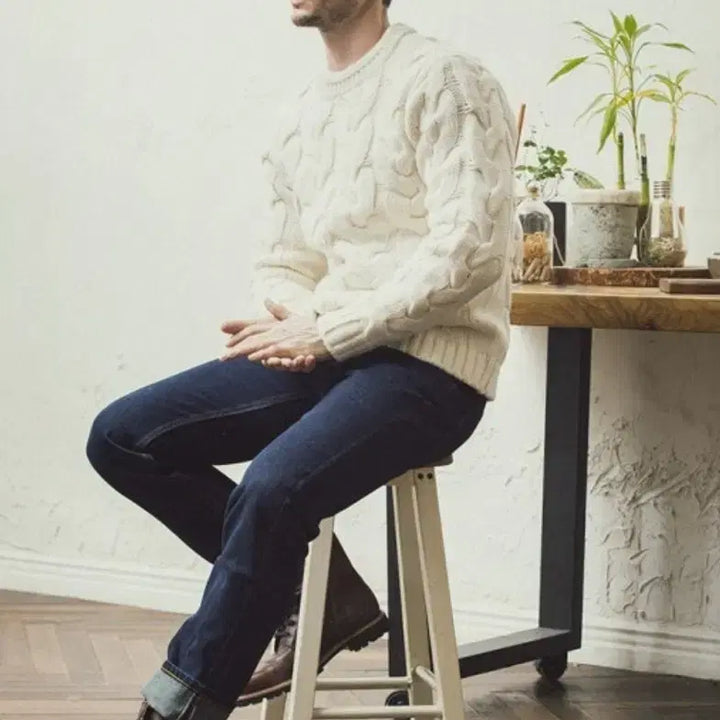[BUNJANG] NITTED Heavy Wool Cable Knit Sweater (5 Items) / 니티드 / 헤비울 케이블 니트 5종 / L