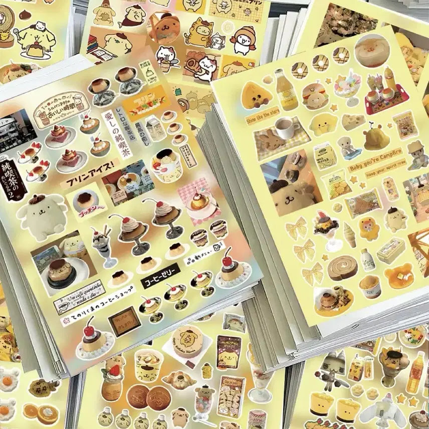 [BUNJANG] Sanrio Pompompurin Sticker Set / 8장 폼폼푸린 씰스티커 세트 산리오 다꾸 다이어리 꾸미기