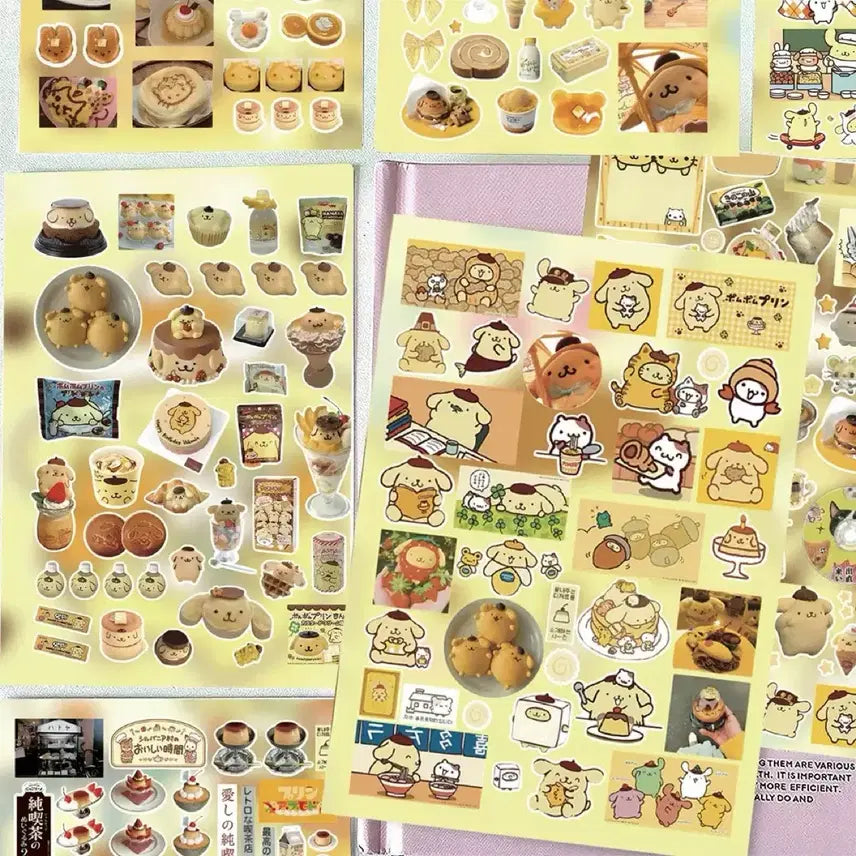 [BUNJANG] Sanrio Pompompurin Sticker Set / 8장 폼폼푸린 씰스티커 세트 산리오 다꾸 다이어리 꾸미기