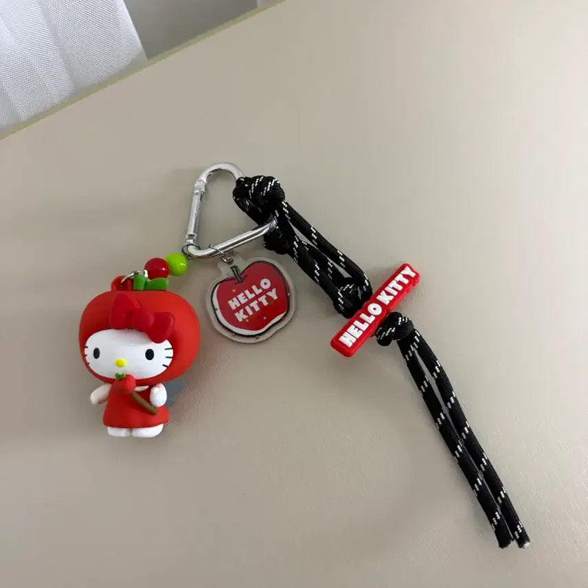 [BUNJANG] Hello Kitty Apple Strap Keychain / 헬로키티 애플 스트랩 키링 고리