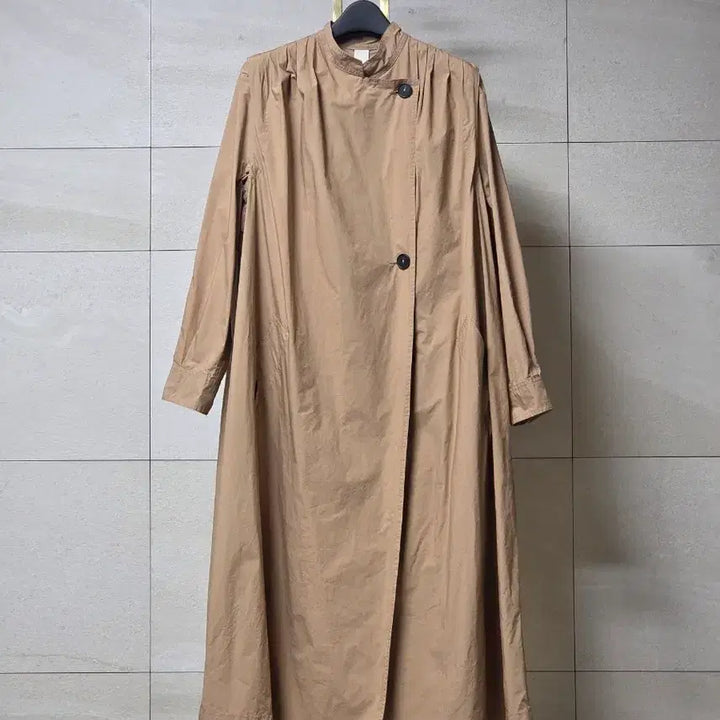 [BUNJANG] Forte Forte Asymmetrical Shirred Cotton Long Coat / 포르테 포르테(Forte Forte) 비대칭 셔링 코튼 롱 코트