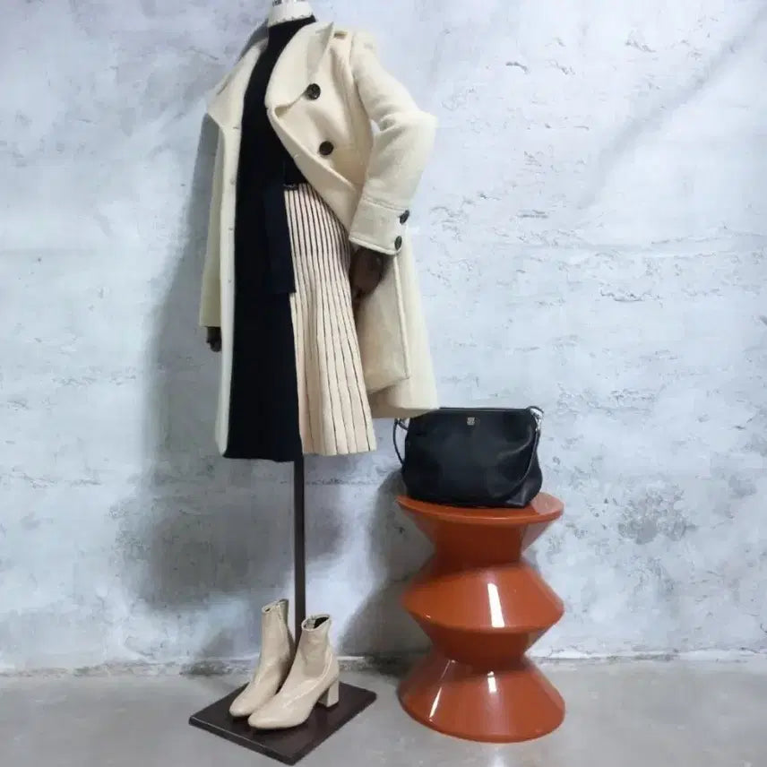 [BUNJANG] Two-Tone Color-Block Knit Dress / 투톤 배색 니트 원피스