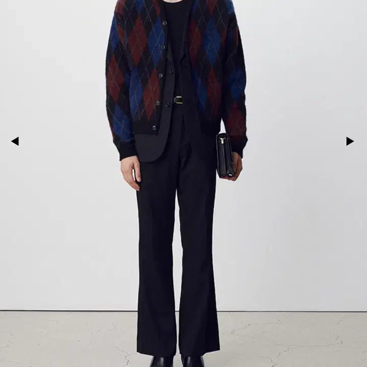 [BUNJANG] TONYWACK Argyle Mohair Cardigan Black L / 토니웩 tonywack 아가일 모헤어 가디건 블랙 L