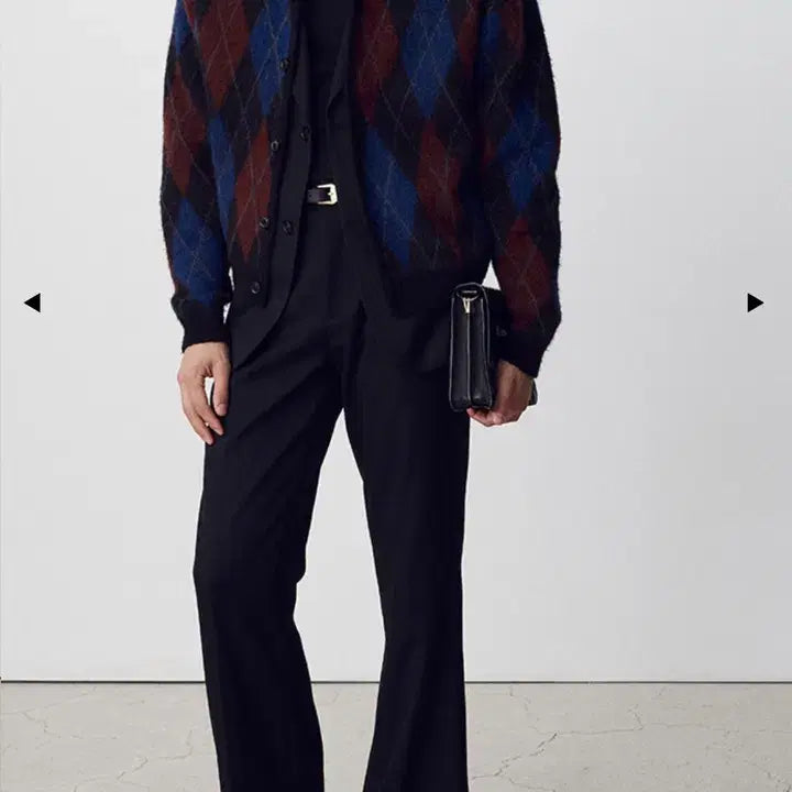 [BUNJANG] TONYWACK Argyle Mohair Cardigan Black L / 토니웩 tonywack 아가일 모헤어 가디건 블랙 L