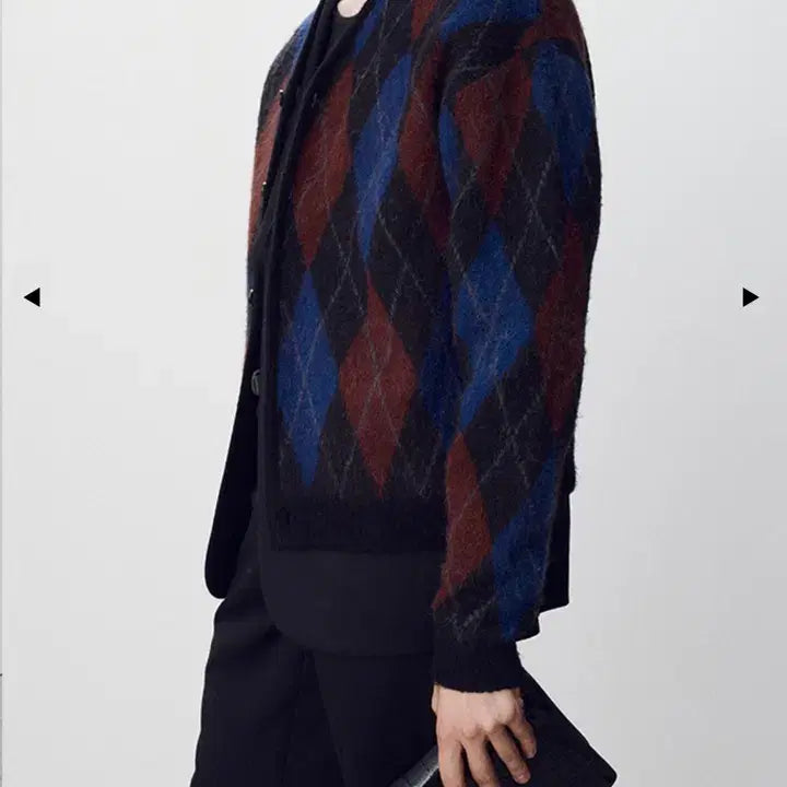 [BUNJANG] TONYWACK Argyle Mohair Cardigan Black L / 토니웩 tonywack 아가일 모헤어 가디건 블랙 L