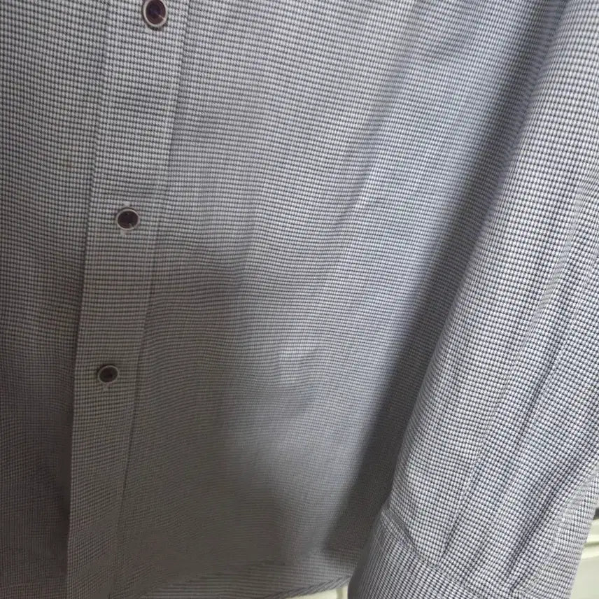 [BUNJANG] S.T. Dupont Men's Long Sleeve Shirt Fine Check Pattern / 에스티듀퐁 남성 긴팔 셔츠 잔체크 패턴