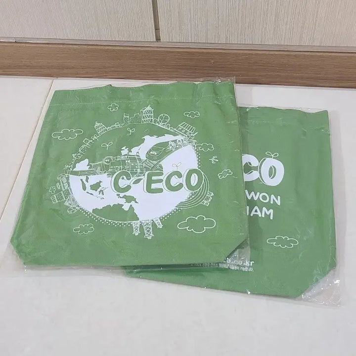 [BUNJANG] Eco-friendly Tote Bag (Pink/Green) / 에코백 토트백 가방 핑크 그린 새상품