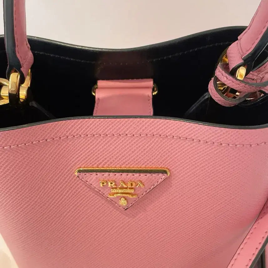 [BUNJANG] Prada Double Panier Small Pink Handbag / 프라다 두블레 파니에 스몰 핑크 프라다 가방
