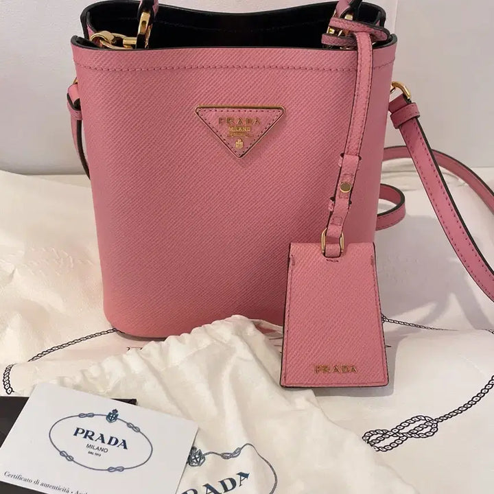 [BUNJANG] Prada Double Panier Small Pink Handbag / 프라다 두블레 파니에 스몰 핑크 프라다 가방