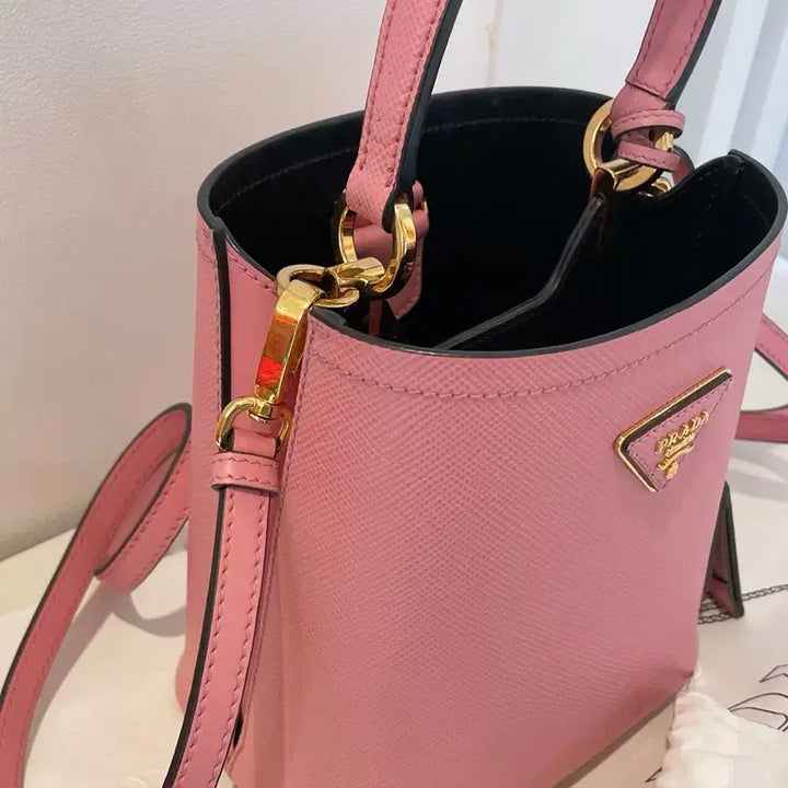 [BUNJANG] Prada Double Panier Small Pink Handbag / 프라다 두블레 파니에 스몰 핑크 프라다 가방