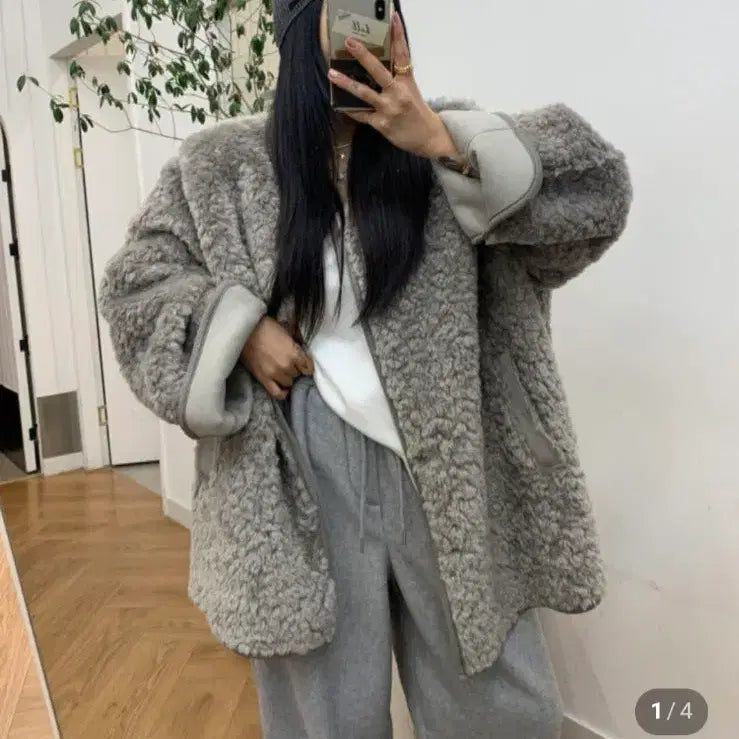 [BUNJANG] Bel 201 Miyu Shearling Coat / 벨201 미유 양털 코트