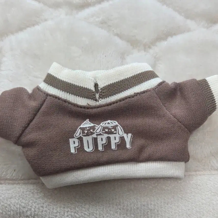 [BUNJANG] 10cm Doll Brown Sweatshirt / 무속성 솜인형 10cm 옷 갈색 맨투맨 단품