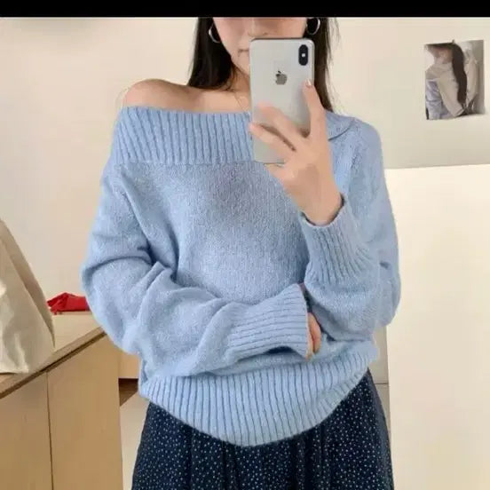 [BUNJANG] Off-Shoulder Knit Top / 에이블리 오프숄더 겸 일반니트