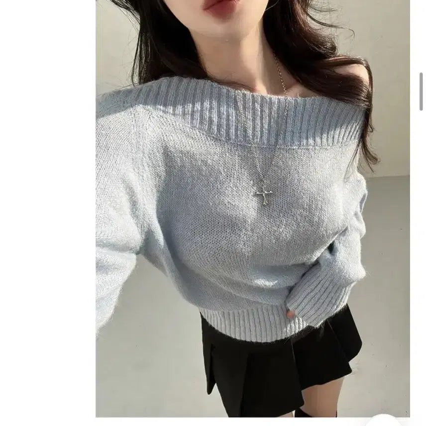 [BUNJANG] Off-Shoulder Knit Top / 에이블리 오프숄더 겸 일반니트