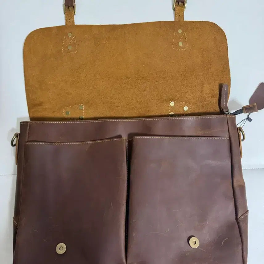 [BUNJANG] Natural Cowhide Leather Briefcase / 천연 소가죽 브리프케이스