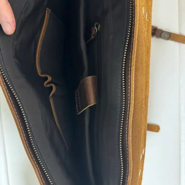 [BUNJANG] Natural Cowhide Leather Briefcase / 천연 소가죽 브리프케이스