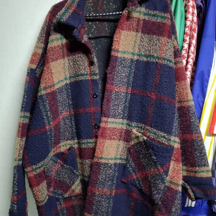[BUNJANG] Checkered Shirt Cardigan Jacket - Large / 체크 셔츠 가디건 자켓 라지