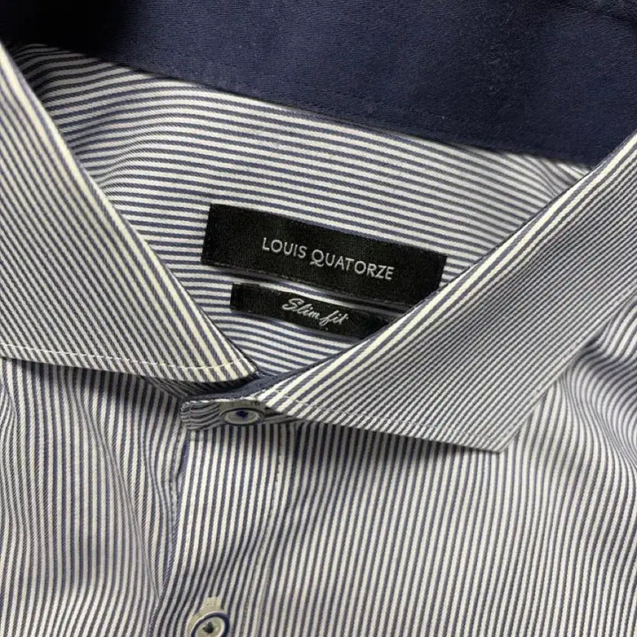 [BUNJANG] Louis Quatorze Slim Fit Navy Striped Shirt / 루이까또즈 슬림핏 셔츠 100