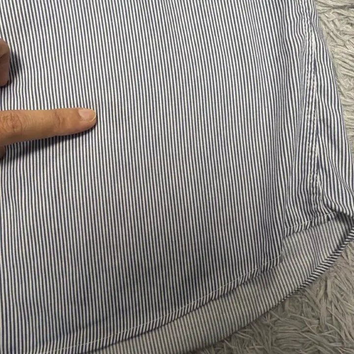 [BUNJANG] Louis Quatorze Slim Fit Navy Striped Shirt / 루이까또즈 슬림핏 셔츠 100