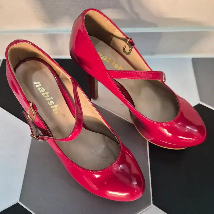 [BUNJANG] nabishu Red Enamel Mary Jane Heels / nabishu 레드색 에나멜 235(새제품)
