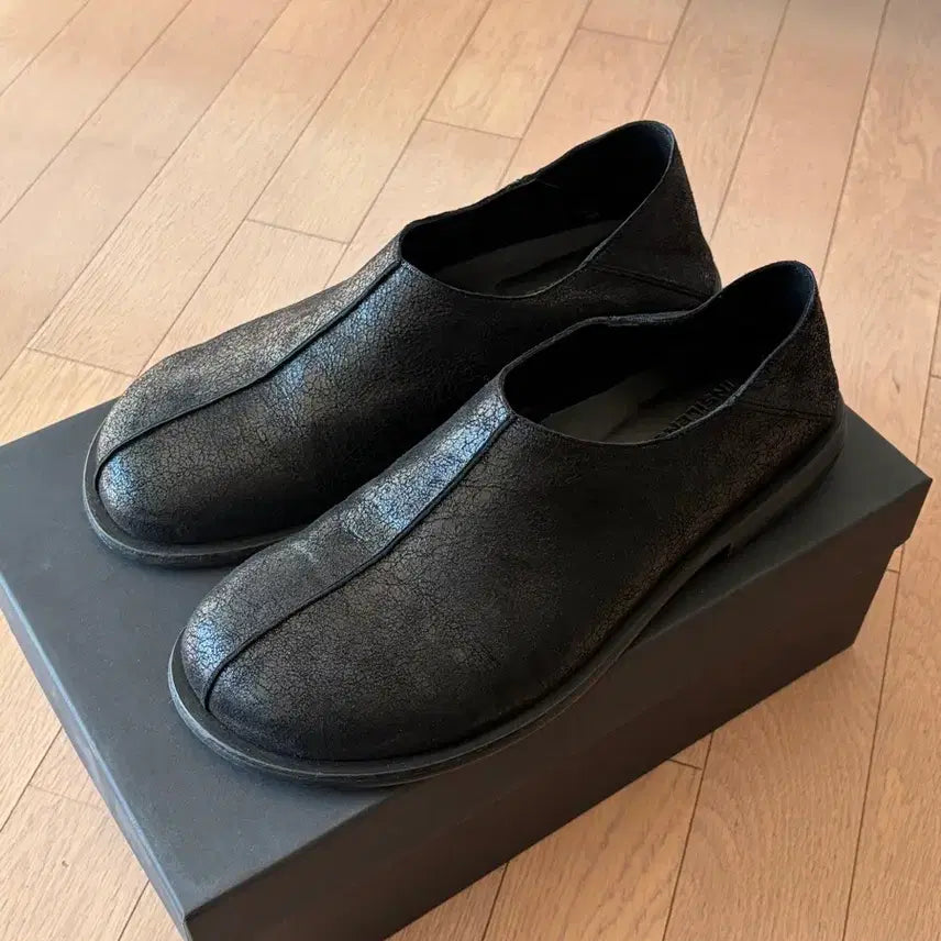 [BUNJANG] Insilence Crack Leather Clogs Black / [280] 인사일런르 크랙 레더 클로그 BLACK
