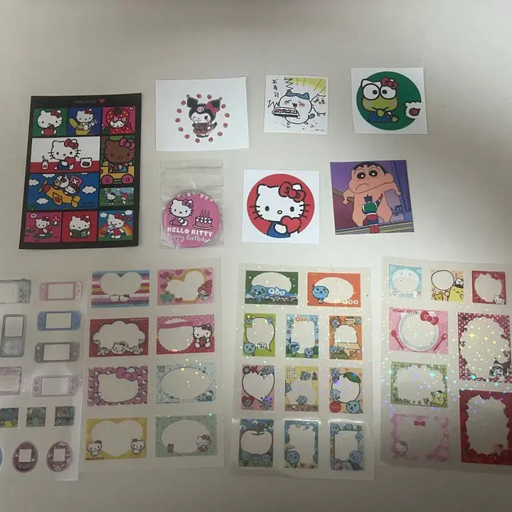 [BUNJANG] Kitty Sticker & Badge Set / 키티 스티커&뱃지 세트