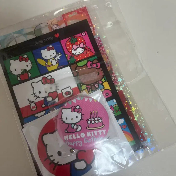 [BUNJANG] Kitty Sticker & Badge Set / 키티 스티커&뱃지 세트