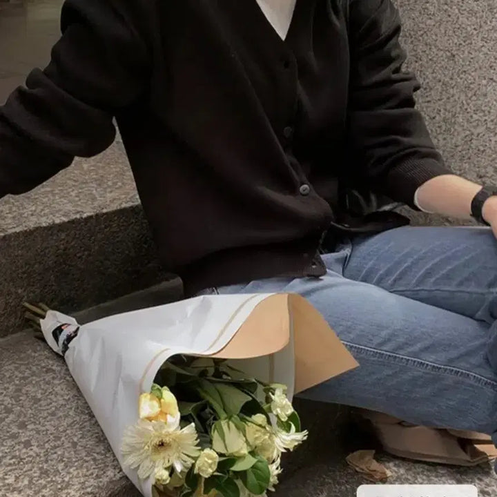 [BUNJANG] Slow and Plain Day Basic Cardigan Black / 슬로우앤드 플레인 데이베이직 가디건 블랙