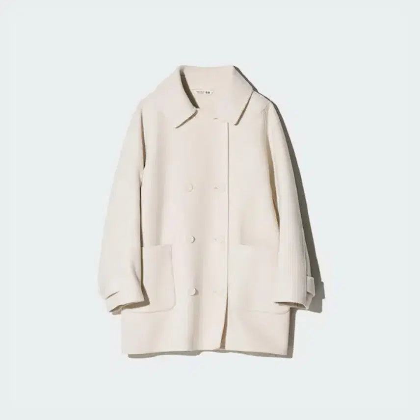 [BUNJANG] Uniqlo Double Face Half Coat Off White M / 유니클로 더블페이스 하프코트 오프화이트 M