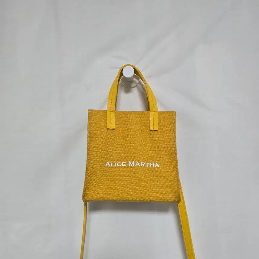[BUNJANG] Alice Martha Yellow Square Mini Tote Crossbody Bag / 앨리스 마샤 옐로우 사각 미니 토트백 크로스백 0129