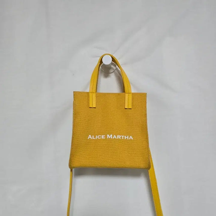 [BUNJANG] Alice Martha Yellow Square Mini Tote Crossbody Bag / 앨리스 마샤 옐로우 사각 미니 토트백 크로스백 0129