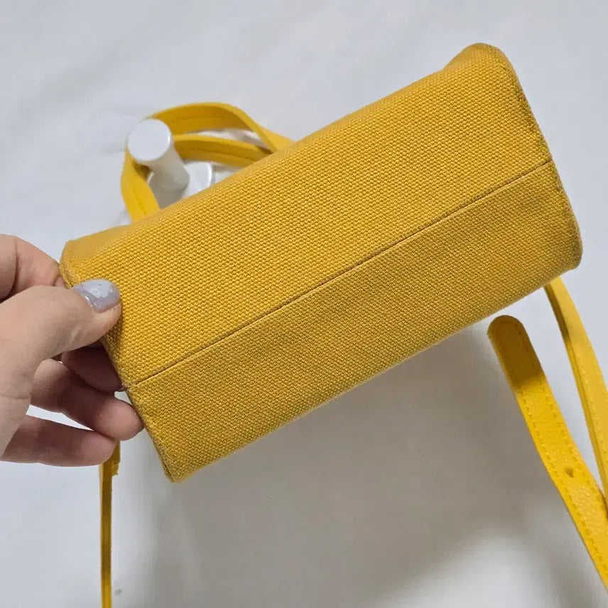 [BUNJANG] Alice Martha Yellow Square Mini Tote Crossbody Bag / 앨리스 마샤 옐로우 사각 미니 토트백 크로스백 0129