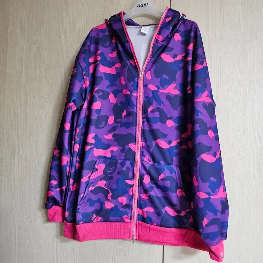 [BUNJANG] Pink Military Hoodie Jacket / 여자 보라핑크 밀리터리 후드집업 66~88사이즈